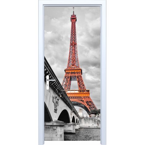 Adhesivo de tela para puerta con la Torre Eiffel de París 486PD