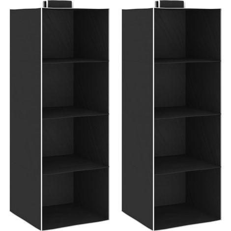 Lot de 2 Étagères suspendues de rangement 4 niveaux,Organisateur de garde-robe Tissu - DH72128 (1/5)