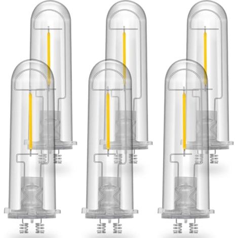 Ampoules solaires : 3 V 0,5 W 50 lumens 3000 K blanc chaud - Version améliorée, lumineuse et étanche, pour éclairage extérieur (paquet de 6) (1/5)