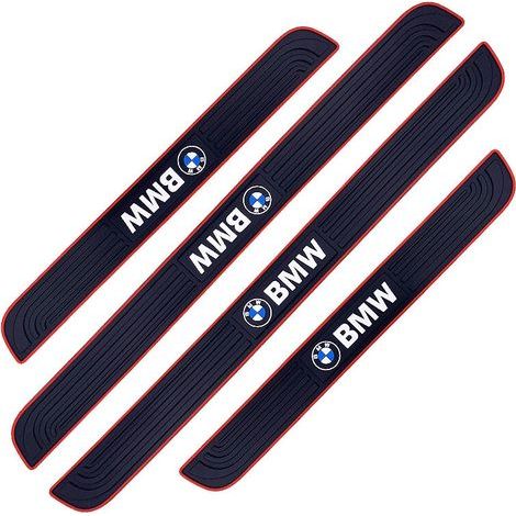 4PCS Car Door Sill Protectors Car Sticker Adhesive Film for Door Sill Protection Car Door Sill Guard Soft Rubber PVC (BMW)