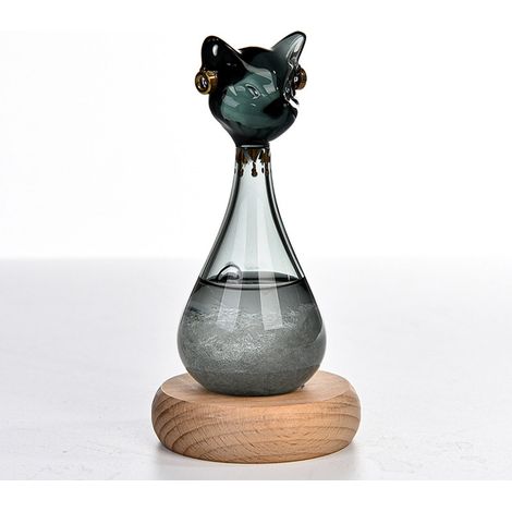 Wetterflasche für Katzen mit Wetteranzeige, schwarz, ergonomisch und robust, aus Glas, ideal für Wohnzimmer und Küche. (1/5)