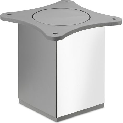 Möbelfuß QUEBEC II 65 x 65 mm Höhe 100 mm Chrom poliert (1/2)