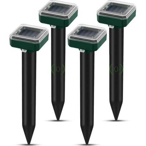 Lot de 4 Répulsifs Solaires Anti Taupes, Répulsif Ultrasons à Anti Taupes, Répulsif Contre Les Taupes, Efficace Contre Les Contre Taupes, Campagnols, Serpents et Autres Animaux pour Jardin Cour (1/5)
