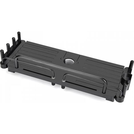 Étagère de douche télescopique sans perçage 32-48 cm, étagère de rangement suspendue pour barre de douche de 18 à 25 mm (noire) (1/5)
