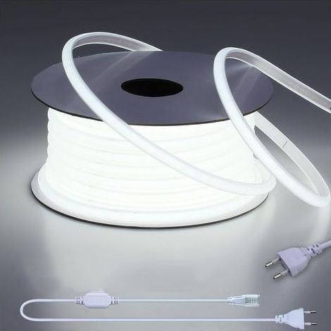 220V Ruban LED COB Exterieur Etanche 30M,6000K Blanc Froid Flexible Découpable Bande LED CRI 80+ Sans Transformateur,pour Chambre,Gaming,Bureau,Pergola Extérieur (1/5)