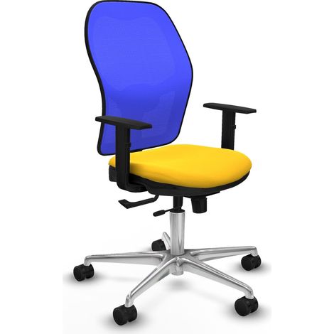Sedia piqueras y crespo Jorquera blu giallo supporto lombare regolabile (1/2)