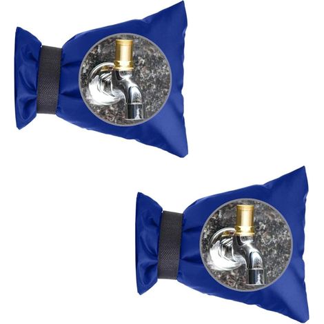 QAZQA Lot de 2 Housse pour Robinet Exterieur, Housse De Protection pour Robinet, Housse De Protection Robinet Extérieur, Housses De Robinet De Jardin, Protecteur Antigel De Robinet, Réutilisable (Bleu (1/5)