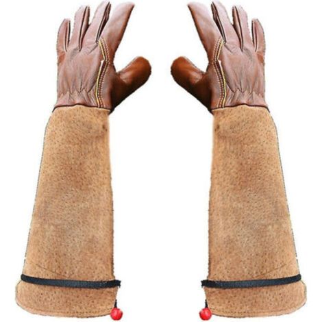 (S) Gartenhandschuhe 1 Paar, Rosenhandschuhe in Rosengröße, Blumenhandschuhe aus Schweinsleder-Schafsleder