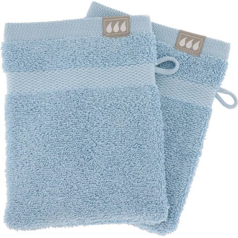 Set di 2 flanelle 15x21 cm 100% cotone - azzurro - Tendance