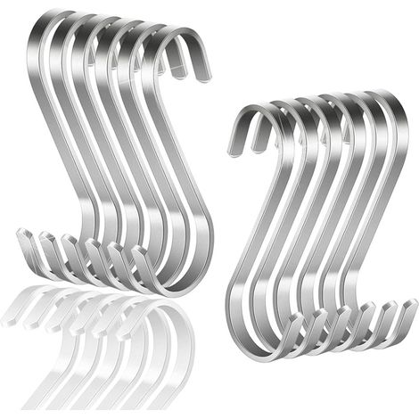Set mit 18 Mehrzweck-S-Haken, S-förmige Haken aus Edelstahl für Badezimmer, Schlafzimmer, Büro, Küche (1/5)