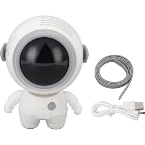 Ventilateur de cou USB sans pales, portable et rechargeable, design astronaute blanc - silencieux et compact (1/5)