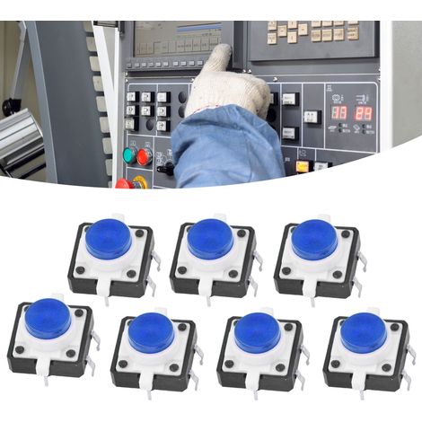 Interrupteur tactile avec voyant lumineux, 12127,3 mm, avec bouton de réinitialisation à LED bleue. (1/5)