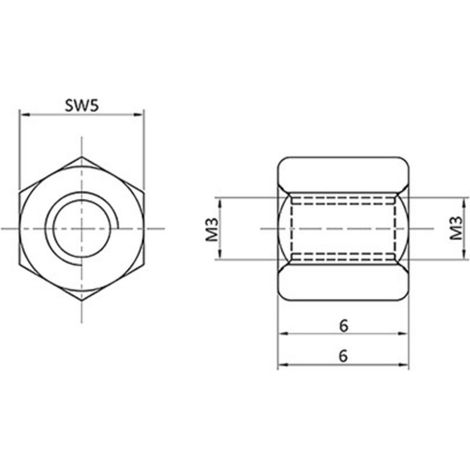 Entretoise M3-M3 econ connect D3X06I5MH laiton (nickelé) 1 pc(s)