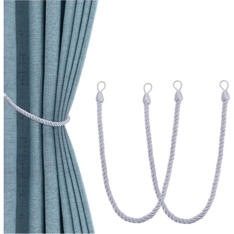 (Gris) Embrasses de Rideaux avec, Embrasses Rideau Corde Attache de Rideau pour Home Bureau Chambre Décoration Fenêtre Traitement