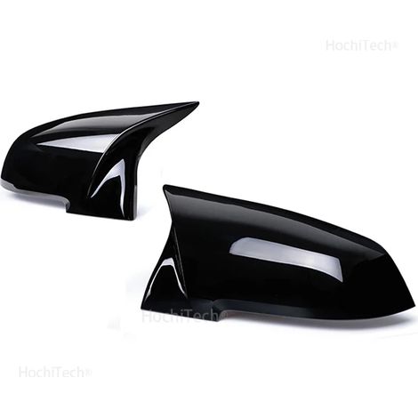 (Noir brillant) Convient aux BMW Série 1, 2, 3, 4 et X (F20, F21, F87, M2, F23, F30, F32, F36, X1, E84). Coque de rétroviseur latéral noir brillant style M4. (1/4)