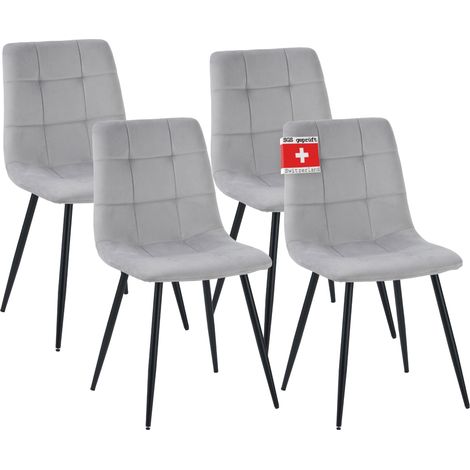 Albatros Esszimmerstühle 4er Set BORA Grau- Komfortabler Polsterstuhl für Modernes und Stilvolles Design am Esstisch - Küchenstuhl oder Stuhl Esszimmer mit hoher Belastbarkeit bis 110kg (1/5)