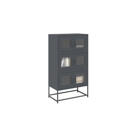 Buffet haut anthracite 68x39x123 acier (1/5)