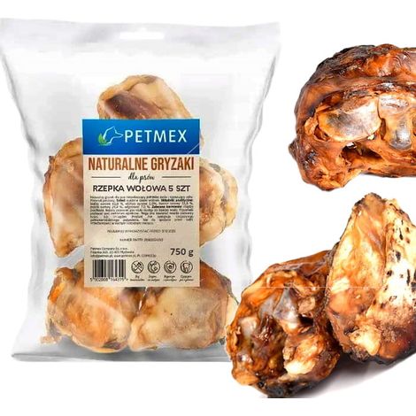Golosina masticable natural para perros, carne de res seca y nabo Petmex 5 piezas (1/4)