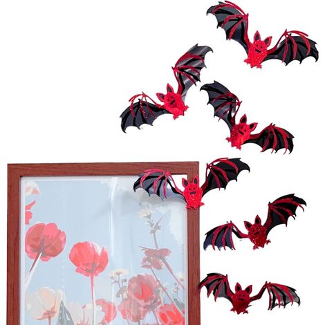 Décorations De Chauves-Souris Autocollants Muraux 3D Chauves Souris Halloween 12 Pièces Autocollants Décorations d'Halloween Fournitures de Fête pour Intérieur Extérieur Maison (1/5)