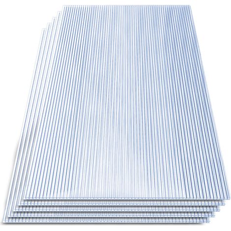 SWANEW Set di 5 lastre in policarbonato a doppia parete, spessore 8 mm, 121x60,5 cm, resistente ai raggi UV, trasparente (1/5)