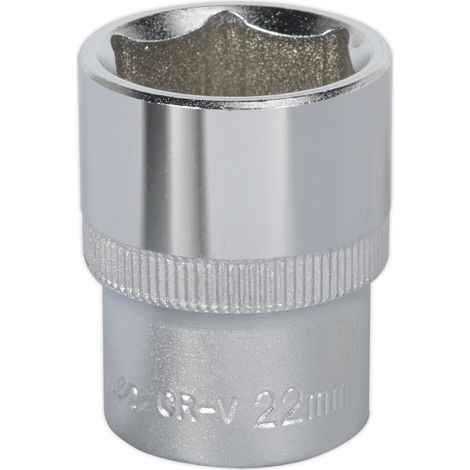 Sealey 22mm WallDrive Standard Length Chrome Socket 1/2""Sq Drive S1222