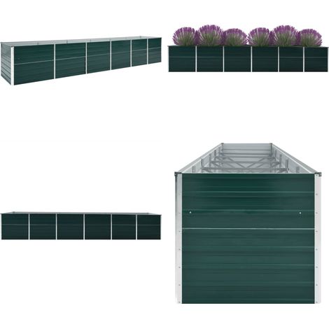 Garten-Hochbeet Verzinkter Stahl 480x80x77 cm Grün - Hochbeet - Gartenhochbeet - Stahlteich - Pflanzenbehälter - Gemüsegarten - Home & Living (1/5)