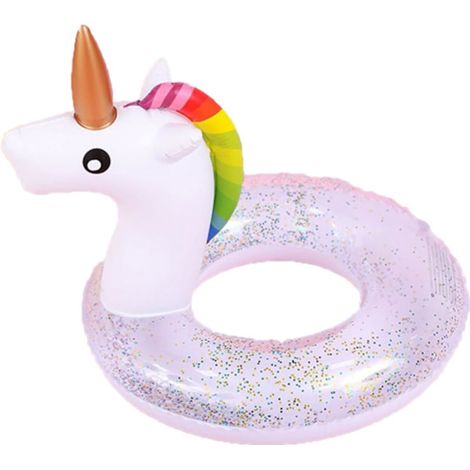 Bouée gonflable à paillettes pour enfants, à utiliser dans la piscine pendant l'été un accessoire flottant conçu pour les jeux d'eau récréatifs.-AquaForge (1/5)