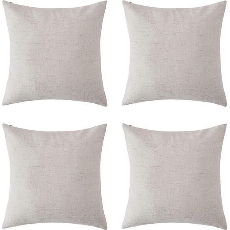 Housses de coussin, housses de coussin décoratives aspect lin, housses de coussin décoratives F (1/5)