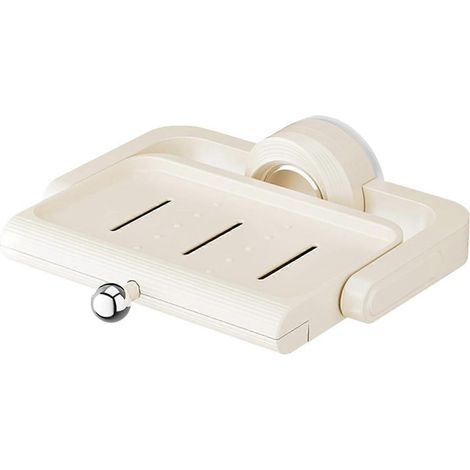 Porte-savon à ventouse, support mural pour douche, étagère éponge réglable et polyvalente 16,6 x 15,7 x 5,1 cm, étagères gain de place (1/5)