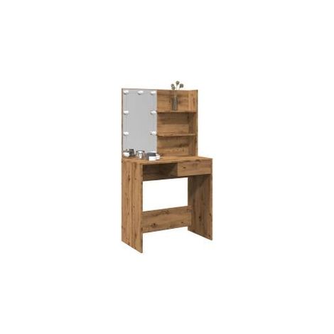 Coiffeuse avec LED chêne artisanal 74,5x40x141 (1/5)