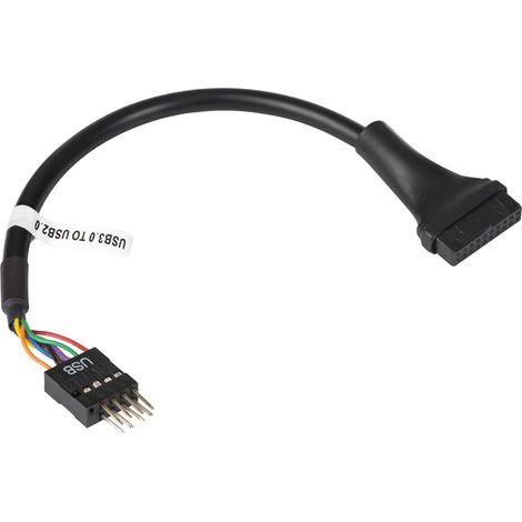 Adaptador Akyga AK-CA-75 USB 3.0 de 19 pines a USB 2.0 de 9 pines para placa base, cable de 20 cm