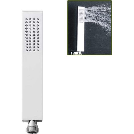 Pommeau de douche à main en laiton Pommeau de douche carré haute pression d'eau Pommeau de douche à fonction unique de luxe Pommeau de douche en silicone Finition chromée (1/5)