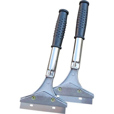 Outil de nettoyage manuel à lame fixe de 23 cm comprenant un grattoir pour carrelage mural et céramique. un rasoir pour vitres et sols. un couteau à mastic et une pelle. (1/4)
