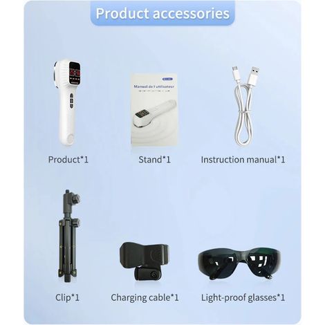 Appareil de beauté portatif à lumière rouge, infrarouge 650 nm et 808 nm, avec télécommande (1/5)