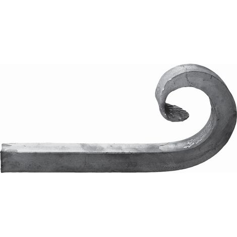 Bout de volute en C - Longueur 250mm largeur 120mm en carré de 25mm - Fer forgé - À souder - DECO FER FORGE