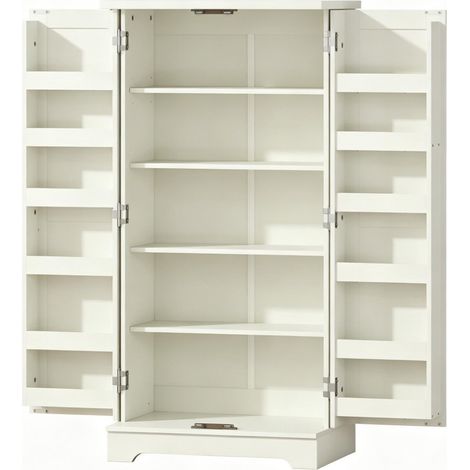 Armario alto de cocina crema 60 x 40 x 120 cm de MDF y aglomerado (1/5)