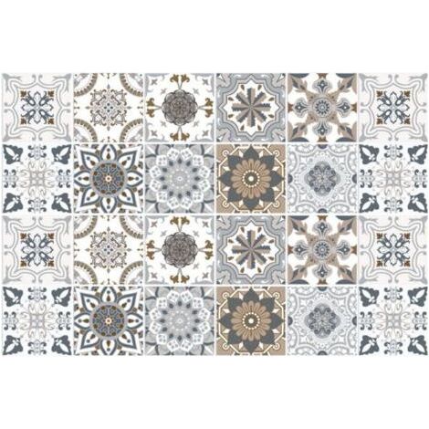 Carrelage Adhésif 20x20 Style Industriel Credence Adhesive pour Cuisine Brique,24 Pcs Stickers Muraux Salle de Bains Cuisine Carrelage Adhesif Mural avec Motifs de Carrelage Dalle Pvc Adhesi (1/5)