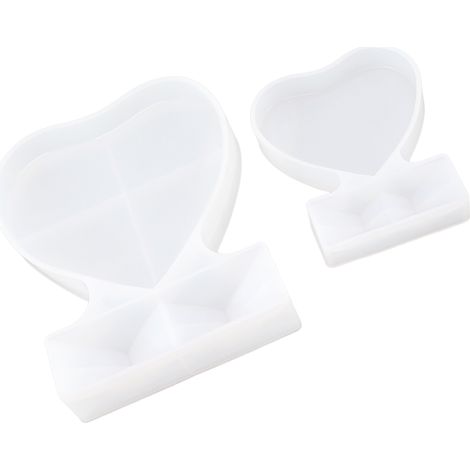 Moule en silicone 2 pièces cadre photo cœur, moule à image DIY personnalisé pour décoration maison (1/5)