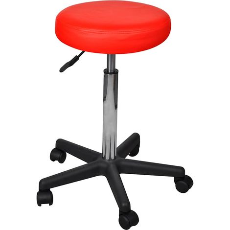 Taburete de oficina rojo vidaXL