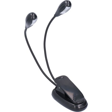 LED-Leselampe mit Augenschutz, 360° drehbar, weißes Licht, bipolar, 4 LEDs, mit Clip für Schüler (1/5)