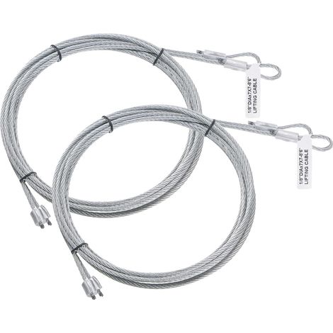 4 Pièces 8,6 Pieds (2,5 Mètres) Câble de Porte de Garage de 3 mm de Diamètre, en Acier Galvanisé (1/5)