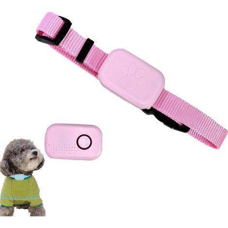 Traceur GPS Pour Animaux - Étanche IP67 - Autonomie Jusqu'à 12 Mois - Compatible Chat Et Chien - Avec Collier Nylon Réglable - Rose