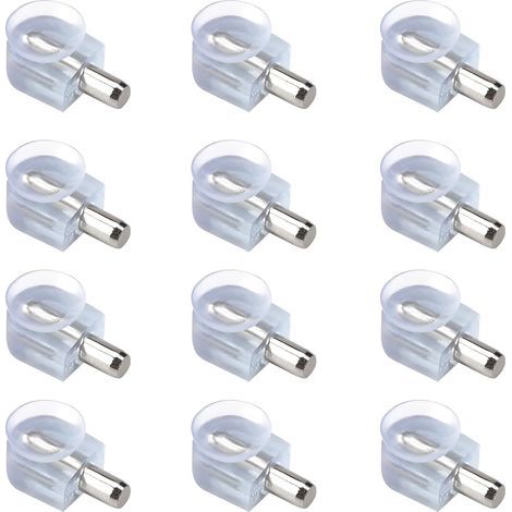 Support d'Étagère Lot de 20 Taquets étagère mural Taquets 5mm Supports Transparents avec Ventouse pour Étagères en Verre et Bois Supports Universels pour Meubles et Vitrines (1/5)