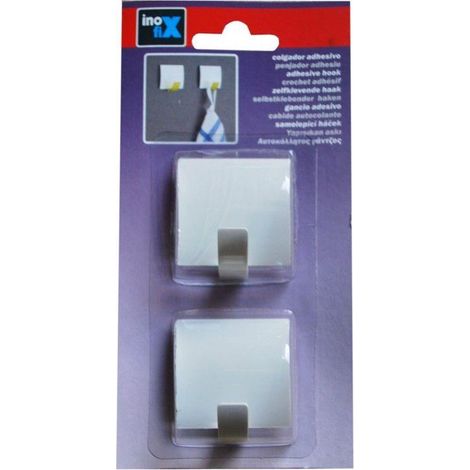FPLUS percha adh.2310 blan.blist.2uds. , Percha adhesiva plastico pequeña.
Medida. 42x40x25 mm