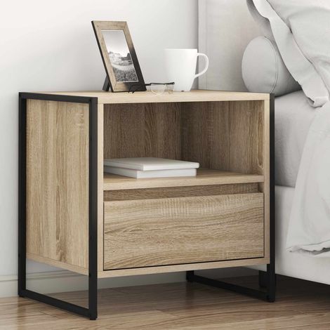 vidaXL Comodino Sonoma 50 x 39,5 x 50 cm Legno multistrato
