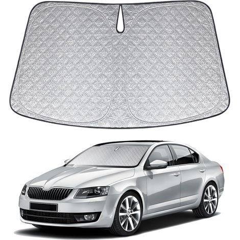 Pare-soleil pour pare-brise de voiture, compatible avec la Skoda Octavia 2018-2024, pare-soleil renforcé pour pare-brise, pare-soleil pliable, protection contre les UV (1/5)