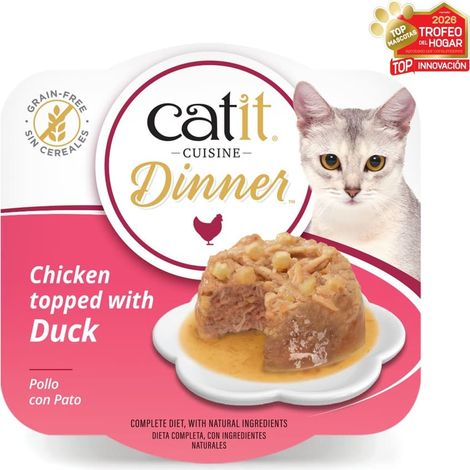 Catit Cuisine Dinner Pollo con Pato - Comida Humeda para Gatos - 75 g