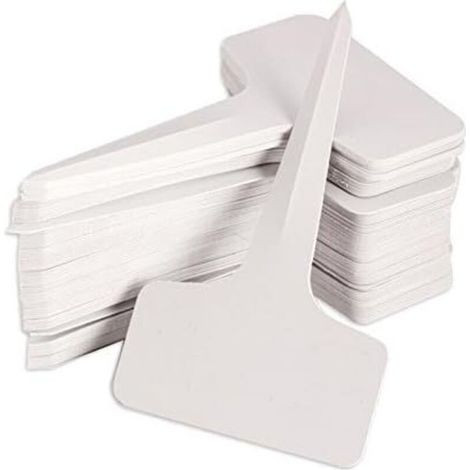 100 Stück T-förmige Pflanzenetiketten, geeignet für Pflanzen mit den Maßen 6 x 10 cm.