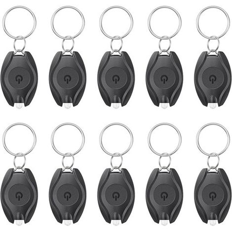 10 portachiavi a LED, torcia, mini portachiavi a LED, luce, 14 lumen, portatile, ultra luminosa, alimentata a batteria, per escursionismo e illuminazione di emergenza (1/5)