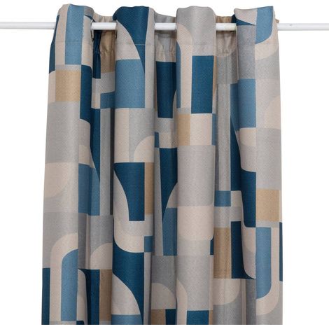 Tenda oscurante stampata Elena 135x260 cm in blu (1/2)